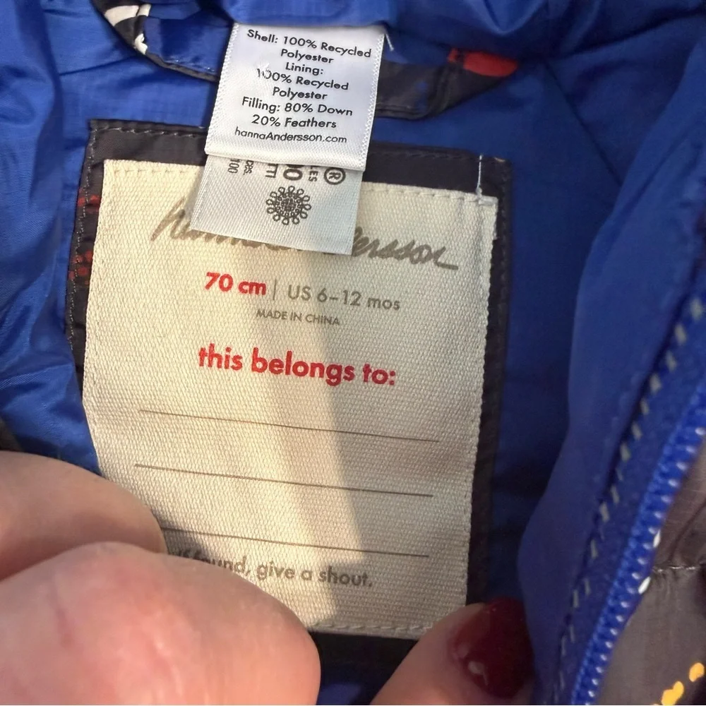 Hanna Andersson Cosmos Insulated Blue and Black Snowsuit Space size 6-12 months - Picture 3 of 7